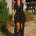 ANNELISE V-NECK RUFFLE MAXI DRESS - BITTER CHOCOLATE