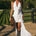 ANNELISE V-NECK RUFFLE MAXI DRESS - IVORY
