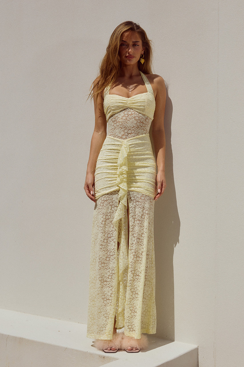 ANNIKA MAXI DRESS - LEMON - ANNIKAMAXIDRESSLEMON