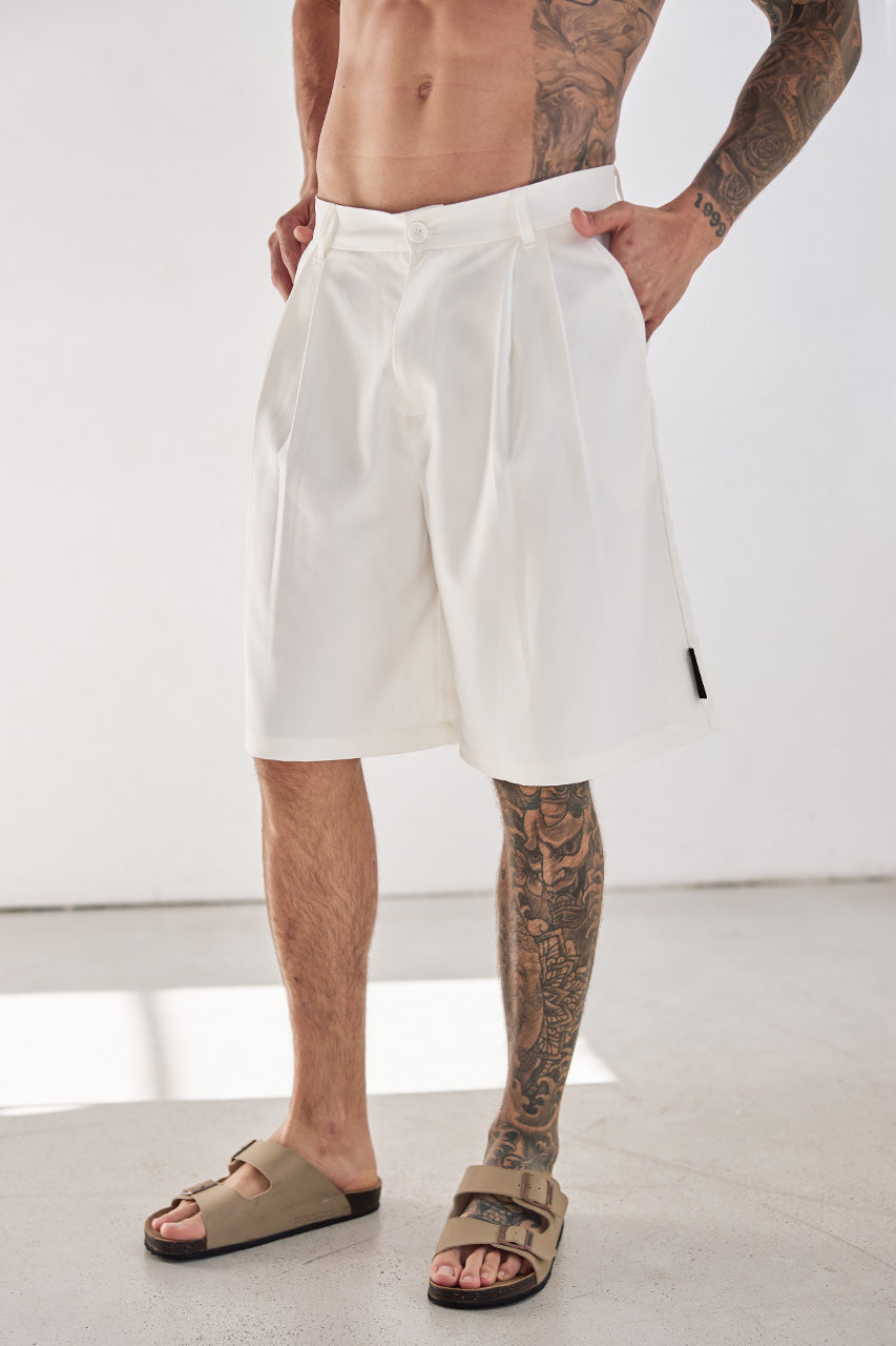 ANTE TAILORED SHORTS - CREAM - ANTETAILOREDSHORTS-CREAM-1