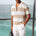ANTONY ZIP POLO KNIT TOP - WHITE/SAND STRIPE
