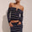 ANYA SLEEVED KNIT TOP - NAVY STRIPE