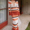 APOLLO MAXI DRESS - RED/CREAM