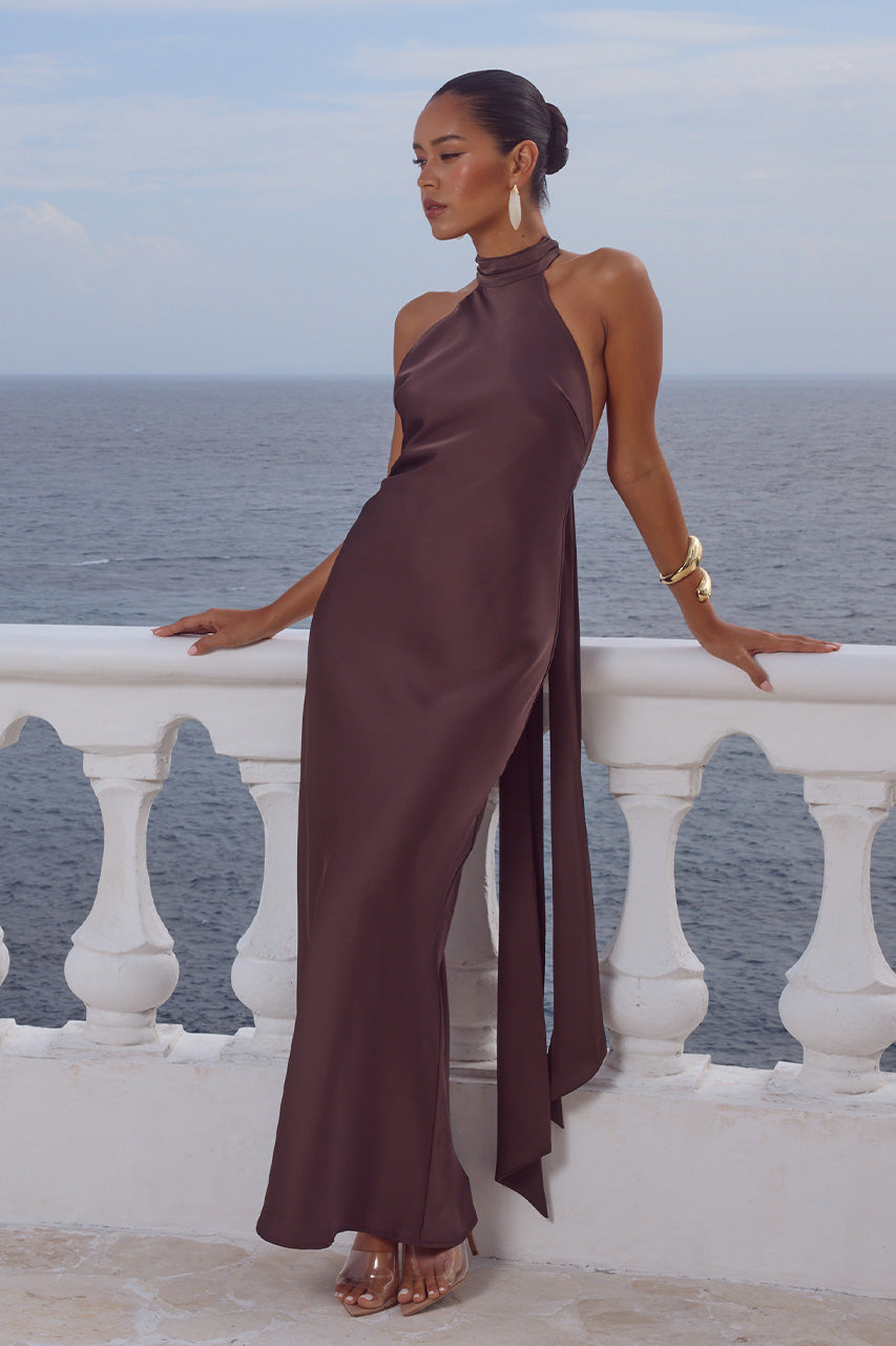 ARABELLE HIGH NECK MAXI DRESS - BITTER CHOCOLATE - ARABELLEHIGHNECKMAXIDRESS-BITTERCHOCOLATE_4