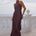 ARABELLE HIGH NECK MAXI DRESS - BITTER CHOCOLATE