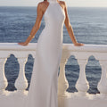 ARABELLE HIGH NECK MAXI DRESS - PEARL