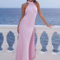 ARABELLE HIGH NECK MAXI DRESS - PETAL