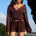ARIA LONG SLEEVE WRAP KNIT TOP - BERRY