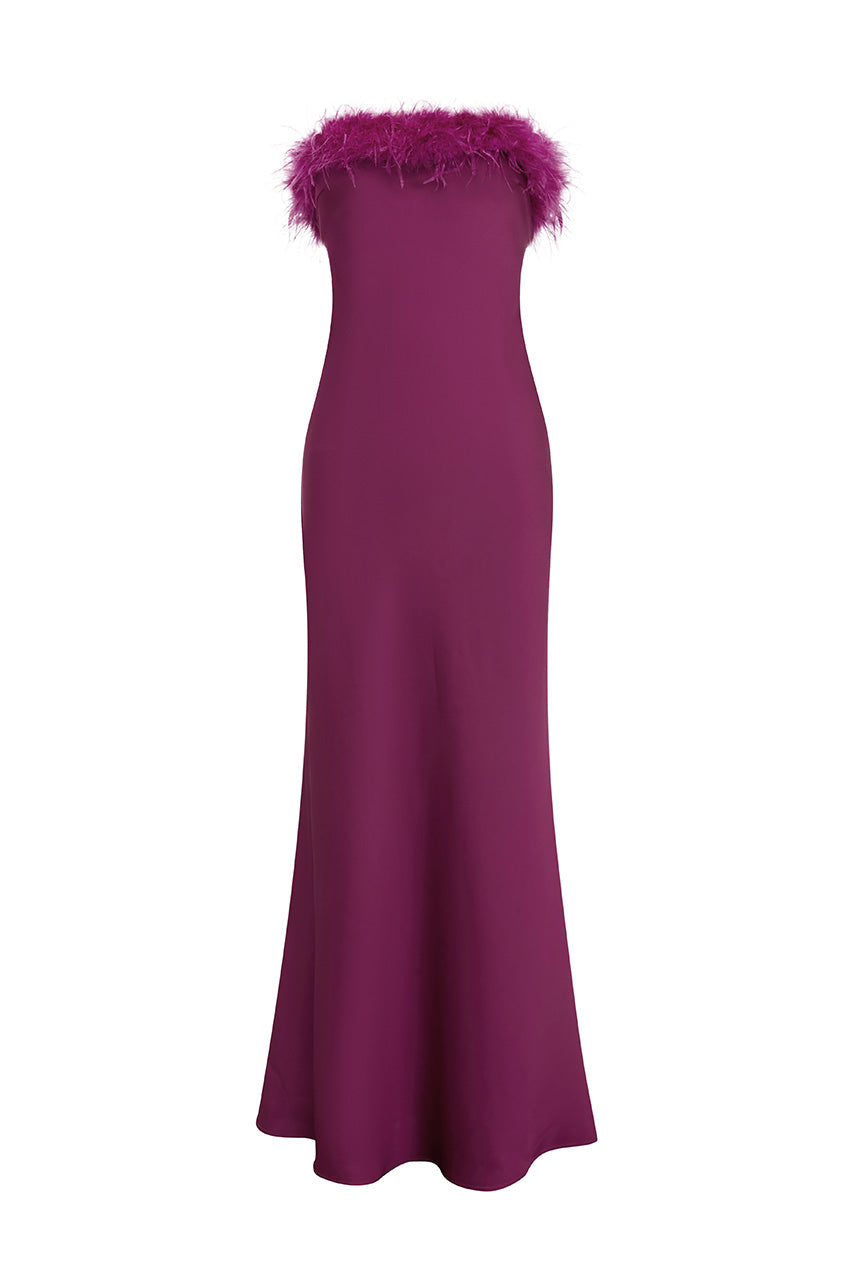 ARIANA STRAPLESS MAXI DRESS - PLUM - ARIANASTRAPLESSMAXIDRESS