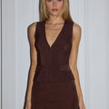ORLA TAILORED MINI SKIRT - CHOCOLATE