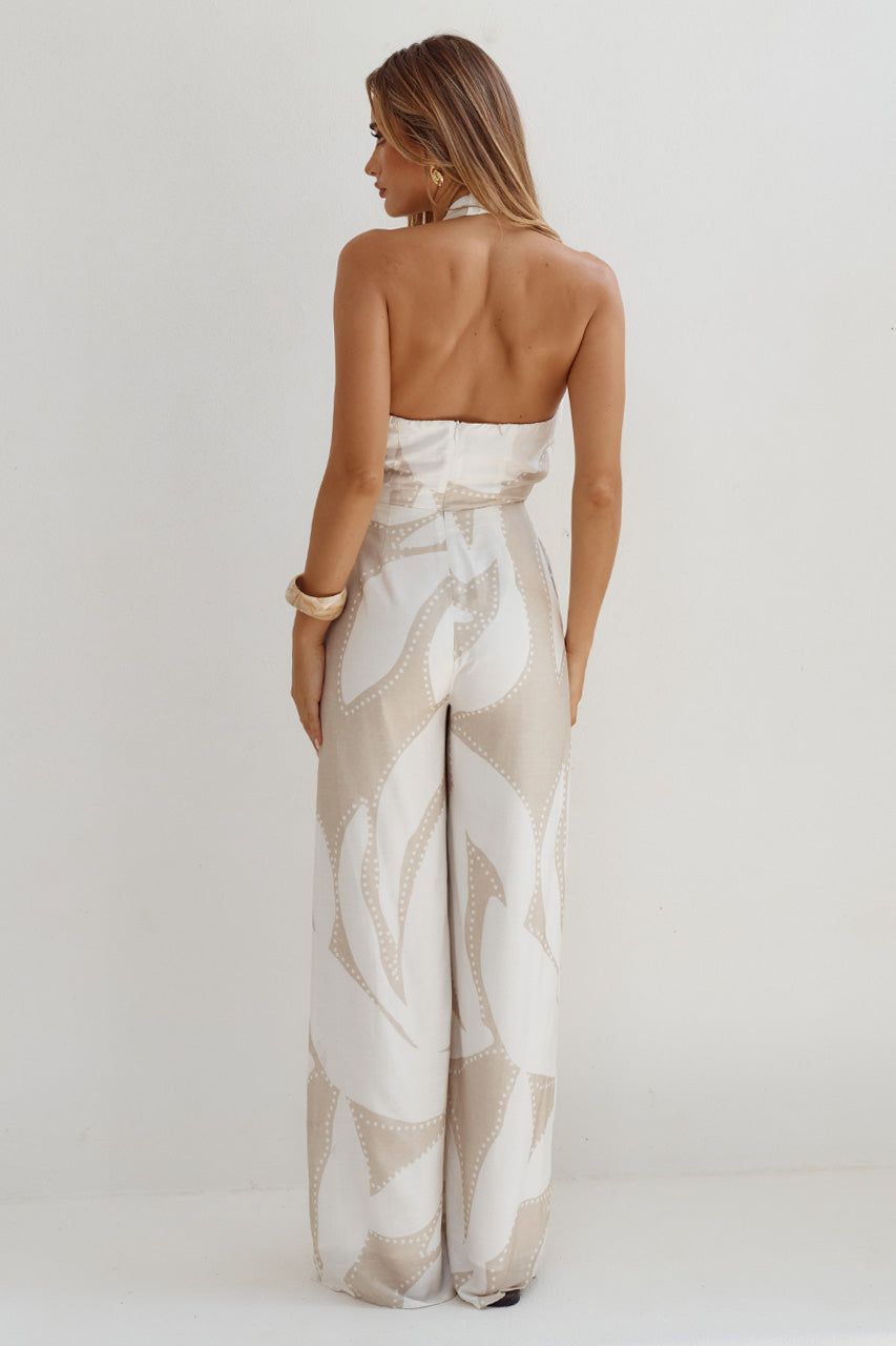ARLETTE HALTER JUMPSUIT  - ARLETTE SAND