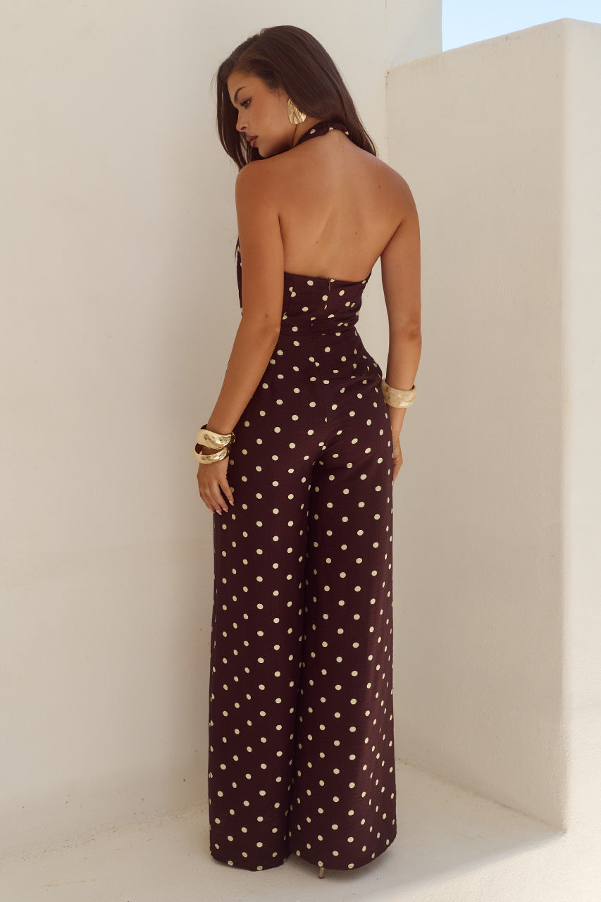 ARLETTE HALTER JUMPSUIT - CHOC/LEMON POLKA - ARLETTEHALTERJUMPSUIT-CHOCLEMONPOLKA-07