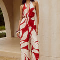 ARLETTE HALTER JUMPSUIT  - ARLETTE RED