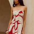 ARLETTE STRAPLESS MINI DRESS - ARLETTE RED