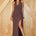 ARLOWE  FAUX WRAP MAXI DRESS - CHOCOLATE
