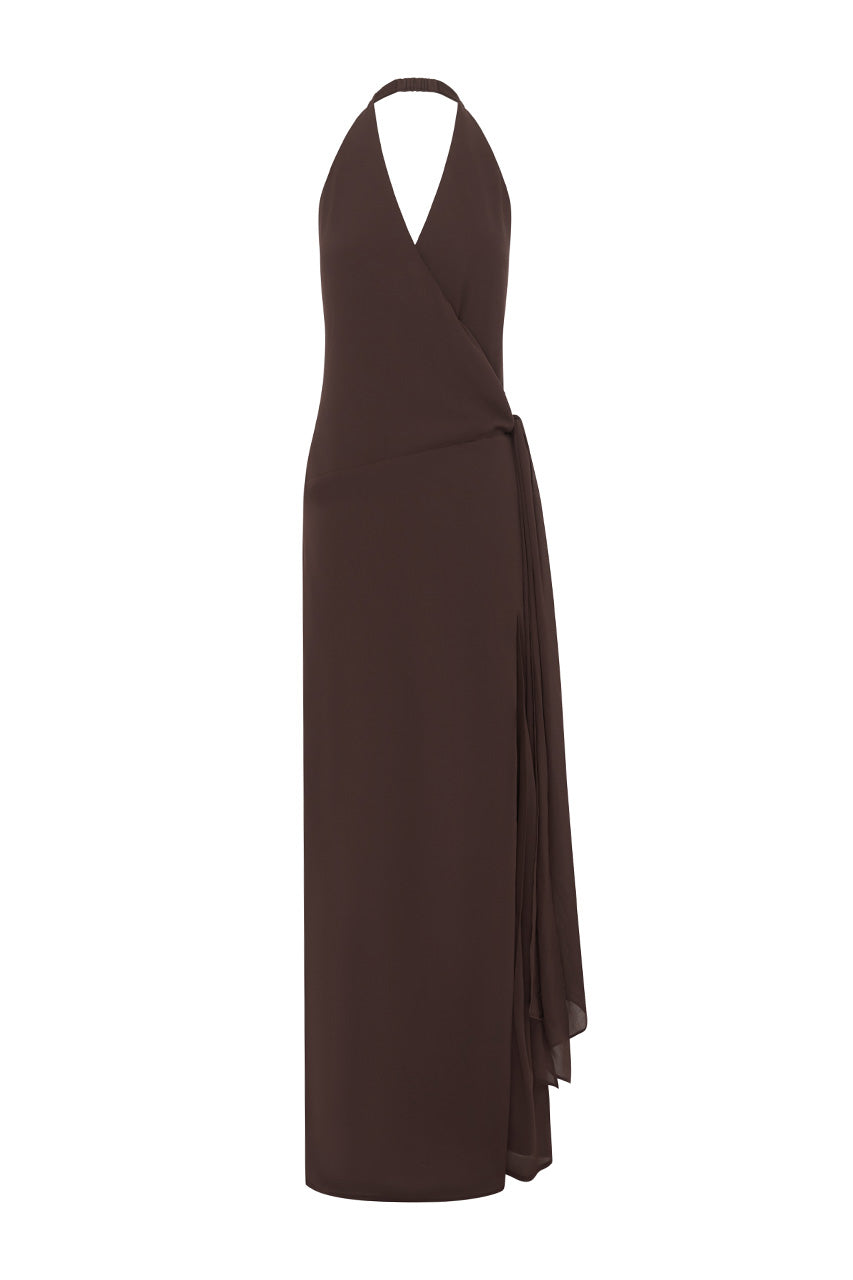 ARLOWE FAUX WRAP MAXI DRESS - CHOCOLATE - ARLOWEFAUXWRAPMAXIDRESS-CHOCOLATE_980029f8-28b1-4796-925f-c5573b40d5e9