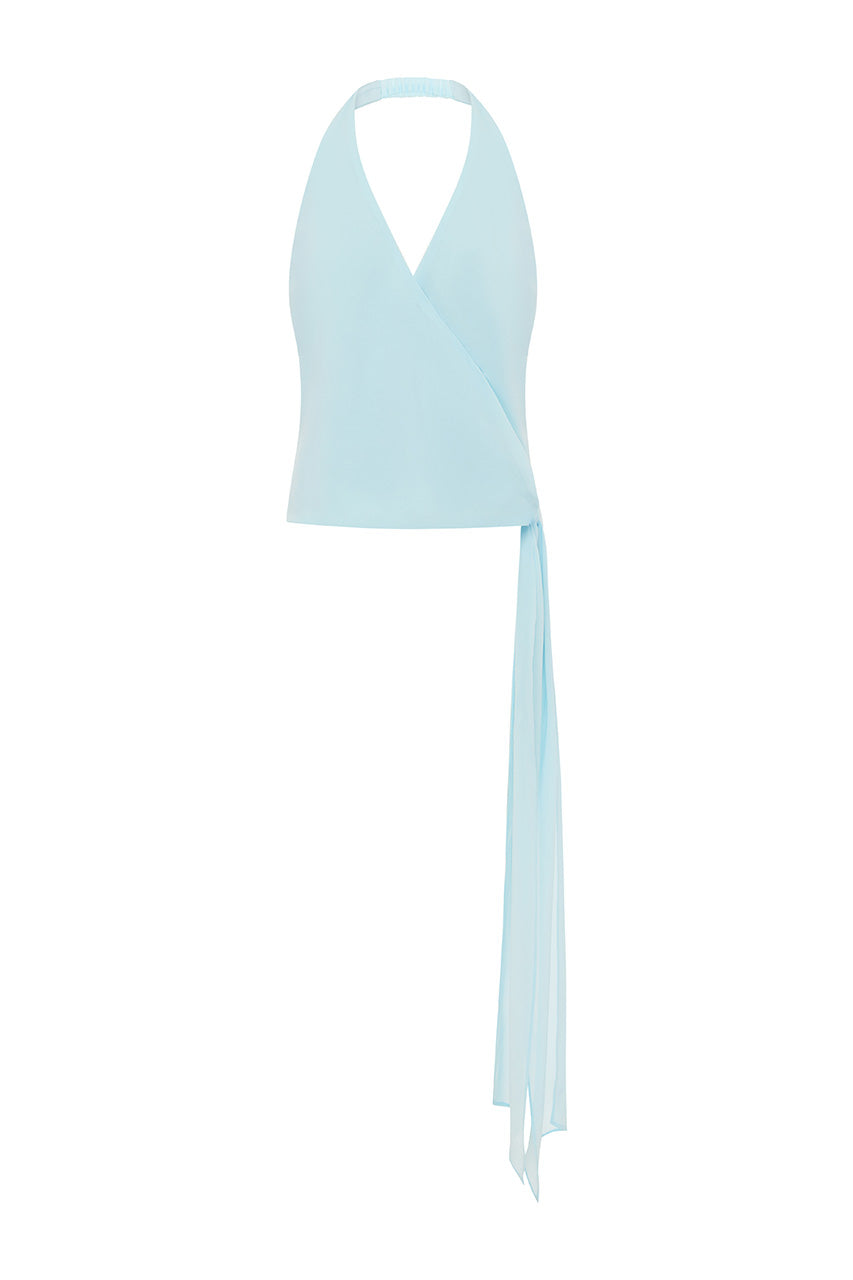 ARLOWE HALTER WRAP TOP - MIST - ARLOWEHALTERWRAPTOP-MIST