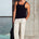 ARMANI RIBBED SINGLET - BLACK