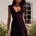 ARMELLO V NECK FRILL MINI DRESS - BLACK