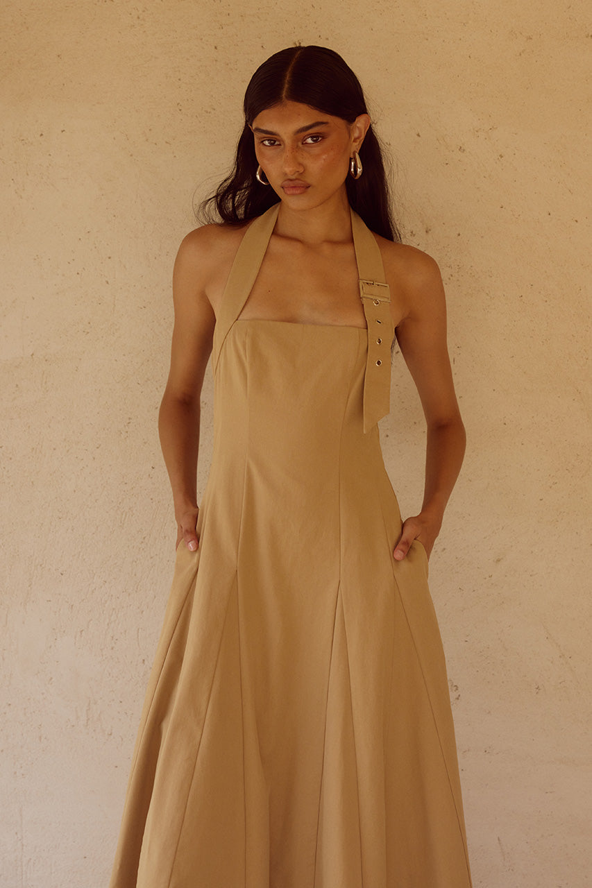 ASTRID HALTER MIDI DRESS - CAMEL - ASTRIDMIDIDRESSCAMEL_2
