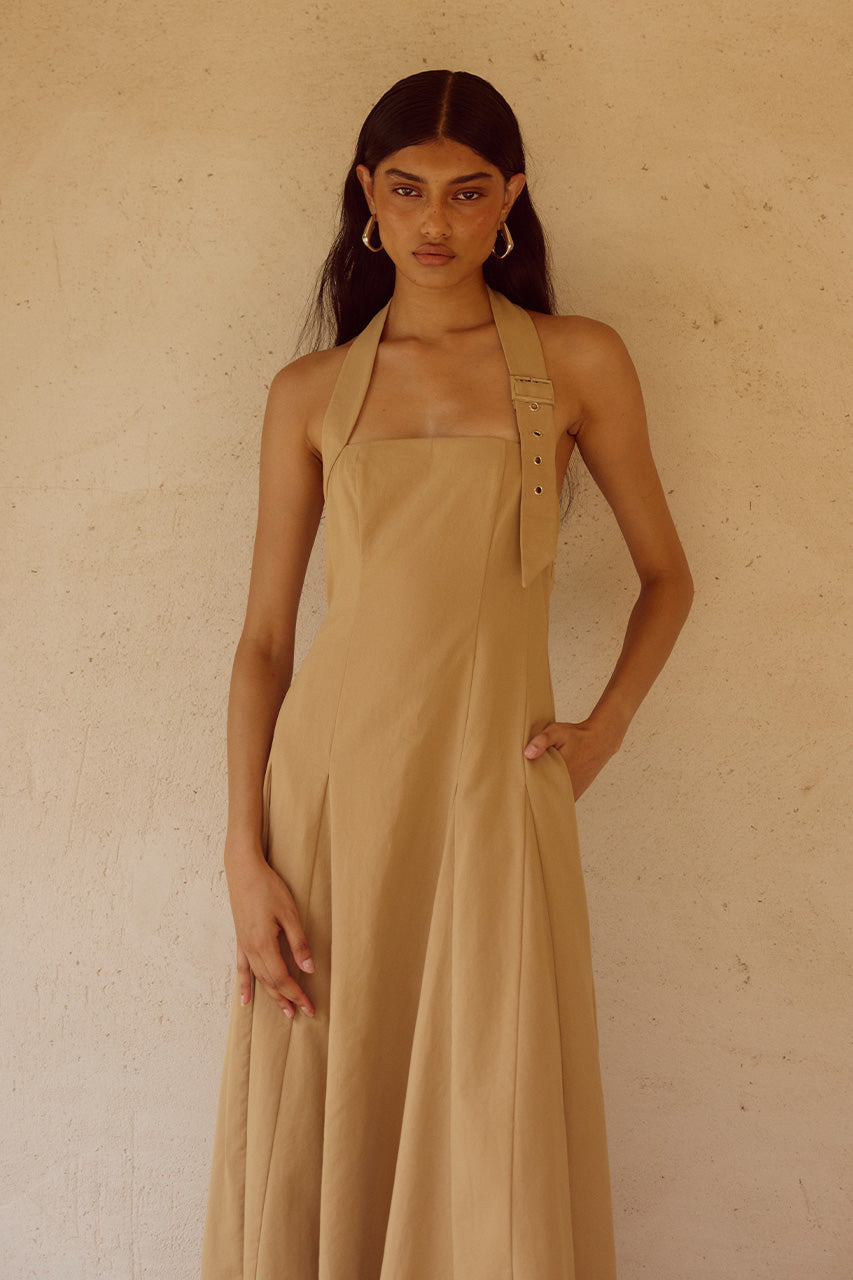 ASTRID HALTER MIDI DRESS - CAMEL - ASTRIDMIDIDRESSCAMEL_3
