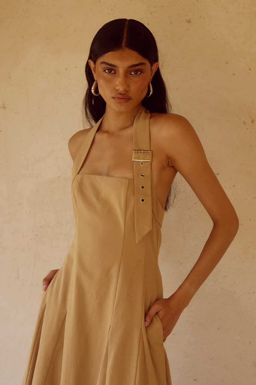 ASTRID HALTER MIDI DRESS - CAMEL - ASTRIDMIDIDRESSCAMEL_4