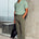 ATLAS SHORT SLEEVE POLO KNIT TOP - GREEN