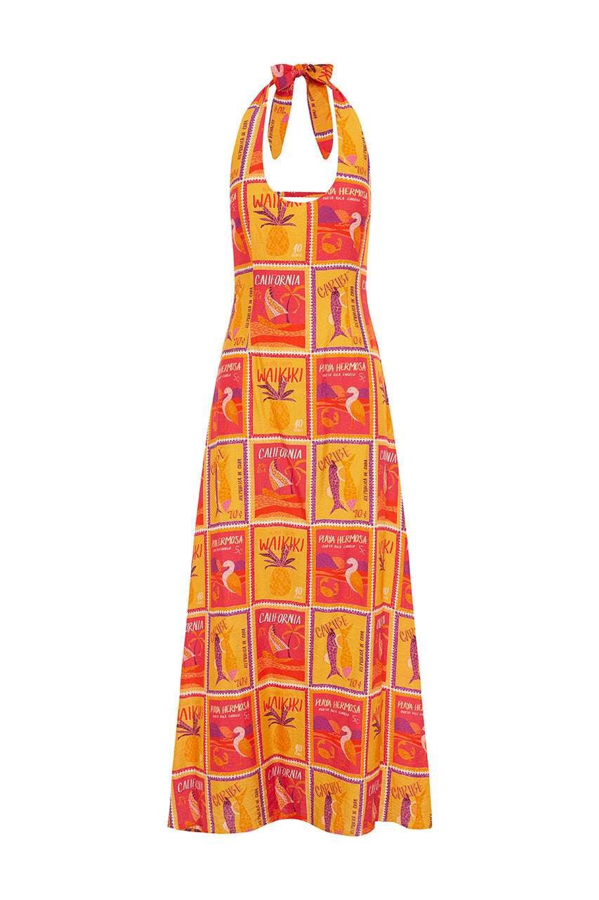 AURA MAXI DRESS - ALOHA ORANGE - AURAMAXIDRESSALOHAORANGE