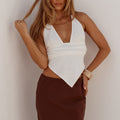 AURELIA HALTER BACKLESS TOP - WHITE