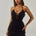 AVANI DEEP-V RUFFLE MINI DRESS - BLACK