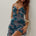 AVANI DEEP-V RUFFLE MINI DRESS - DANTE TEAL
