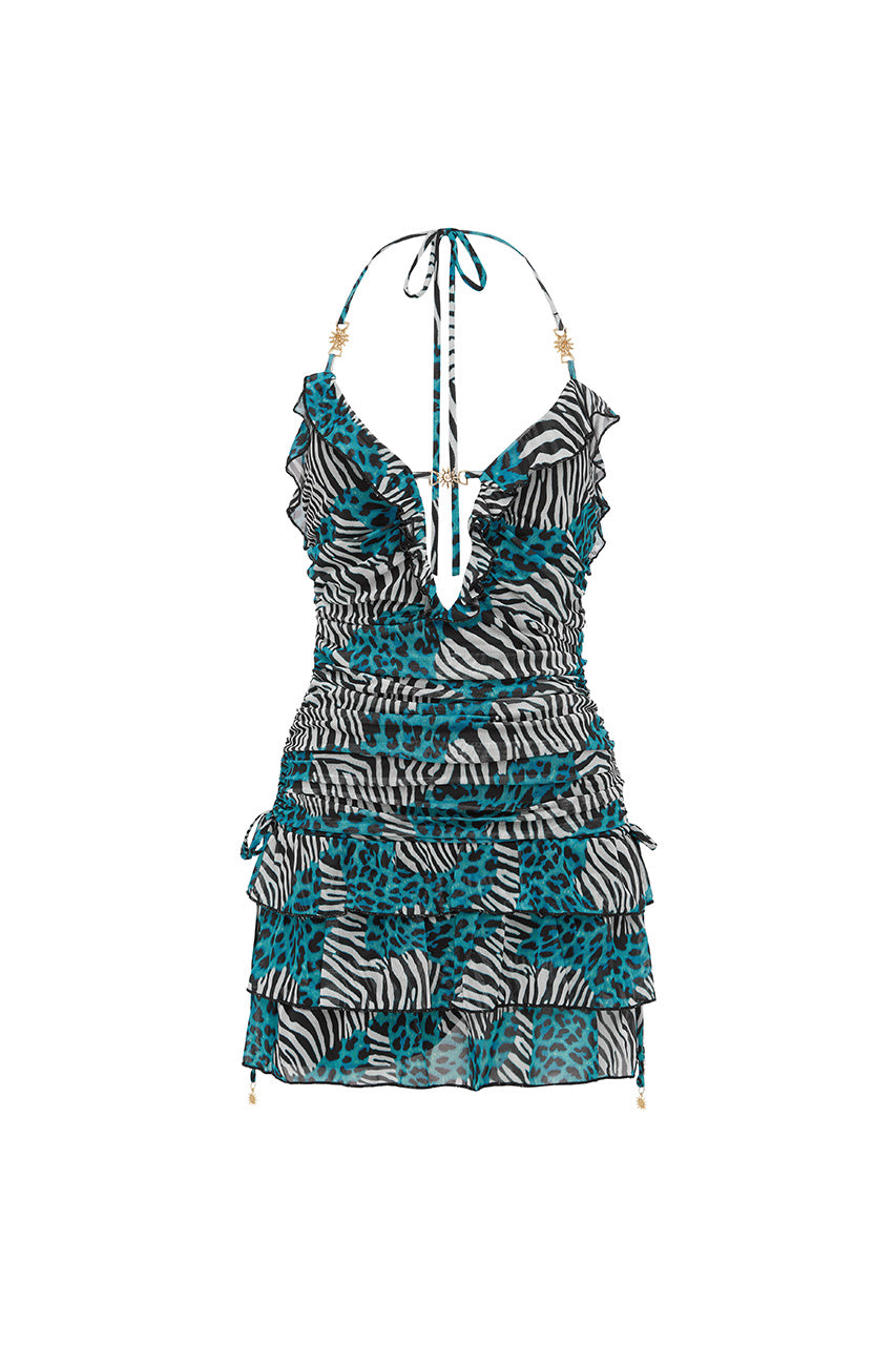 AVANI DEEP-V RUFFLE MINI DRESS - DANTE TEAL - AVANIDEEP-VRUFFLEMINIDRESS-DANTETEAL_0d2380e8-c975-46b1-8880-97b0ed9576f5