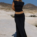 AVANNI OFF SHOULDER RUCHED TOP - GRANITE