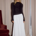 ZIMA FLOWY A-LINE MIDI SKIRT - WHITE