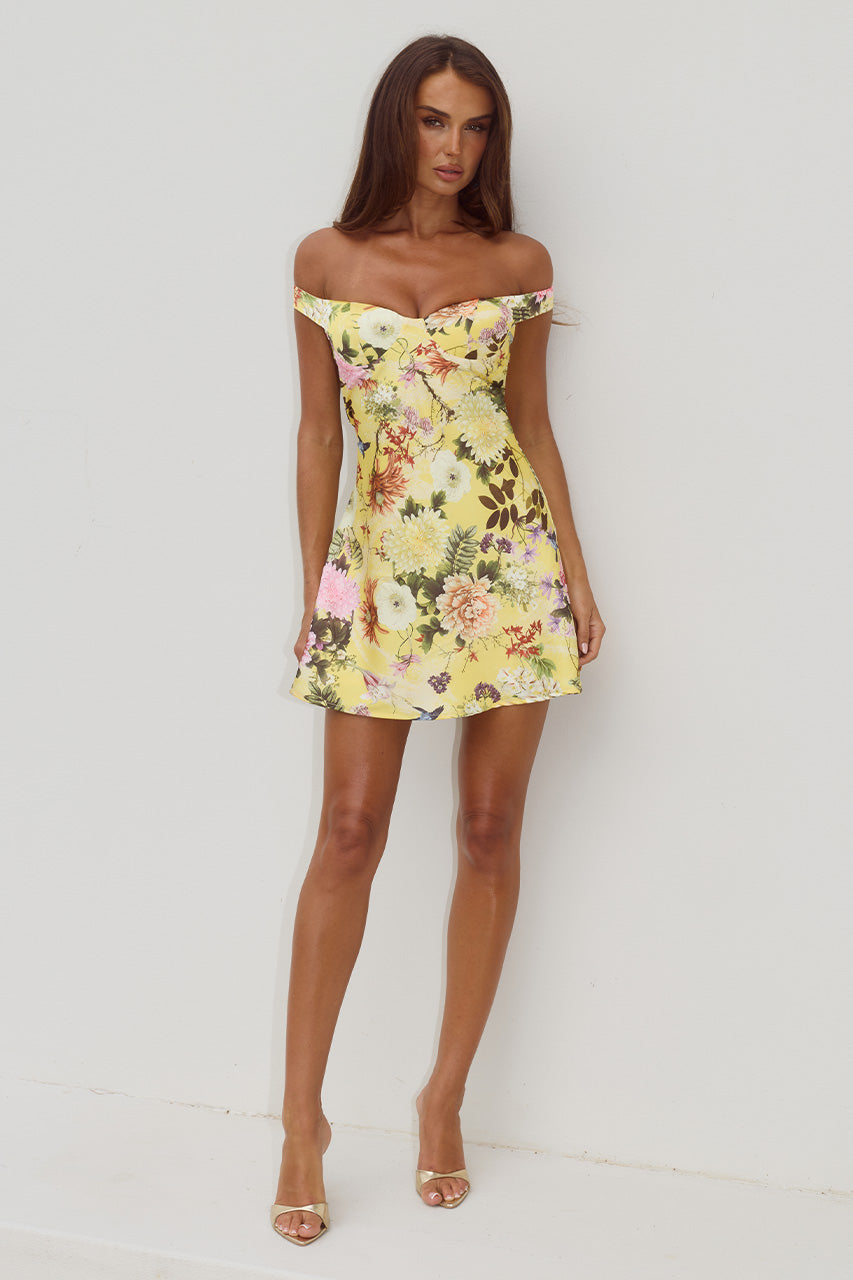 AVETA OFF SHOULDER MINI DRESS - KENDALL YELLOW - AVETAOFFSHOULDERMINIDRESS-KENDALLYELLOW-02
