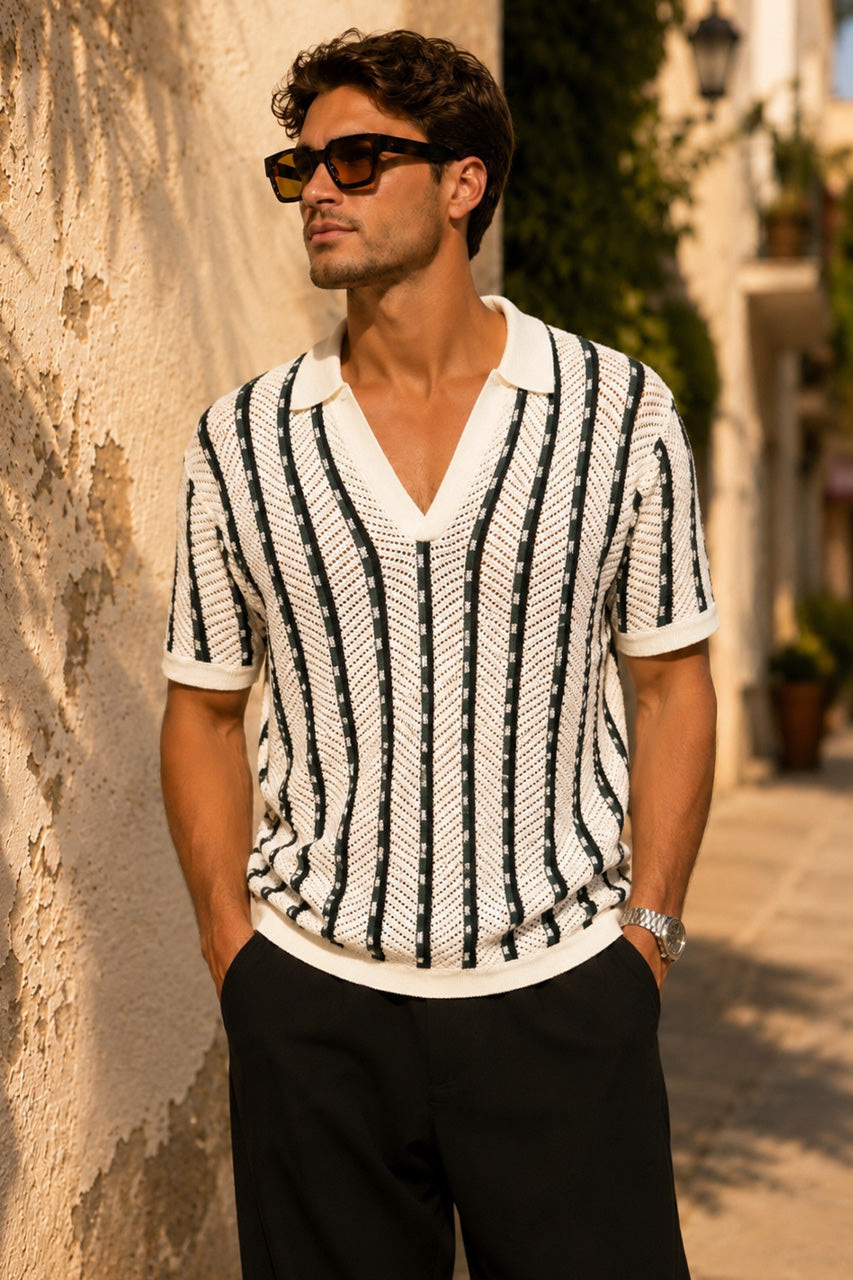 AXEL COLLARED KNIT TOP - WHITE/BLACK - AXELCOLLAREDKNITTOP-2