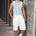 AXEL SCOOP NECK KNIT TANK - WHITE/SKY BLUE