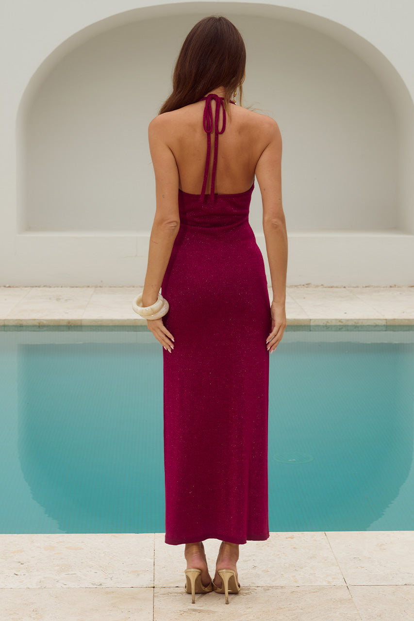 AYELLA DEEP-V KNIT MAXI DRESS - BERRY - AYELLADEEP-VKNITMAXIDRESS-BERRY-4