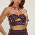 AYLA STRAPLESS TOP - BLACK/WHITE POLKA