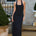 AYLEEN SCOOP HALTER MIDI DRESS - BLACK