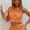 AZARIAH OFF SHOULDER TIE TOP - AZARIAH ORANGE