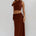 AZARIAH OFF SHOULDER TIE TOP - CHOCOLATE