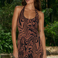 AZARI HALTER MINI DRESS - TRIANA CHOCO
