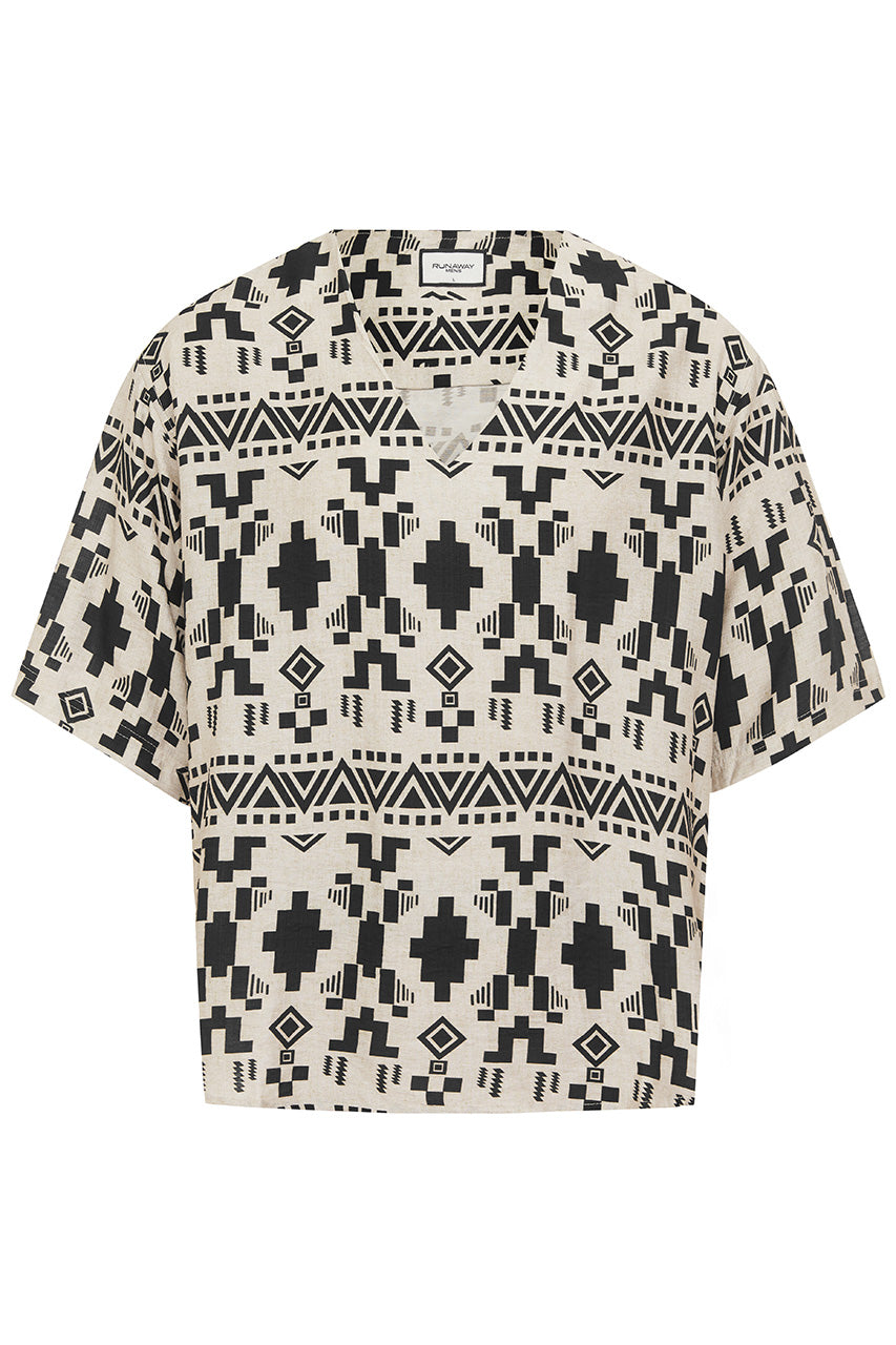 AZAR TOP - SAND/BLACK - AZARSHIRT