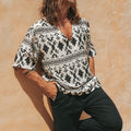 AZAR TOP - SAND/BLACK