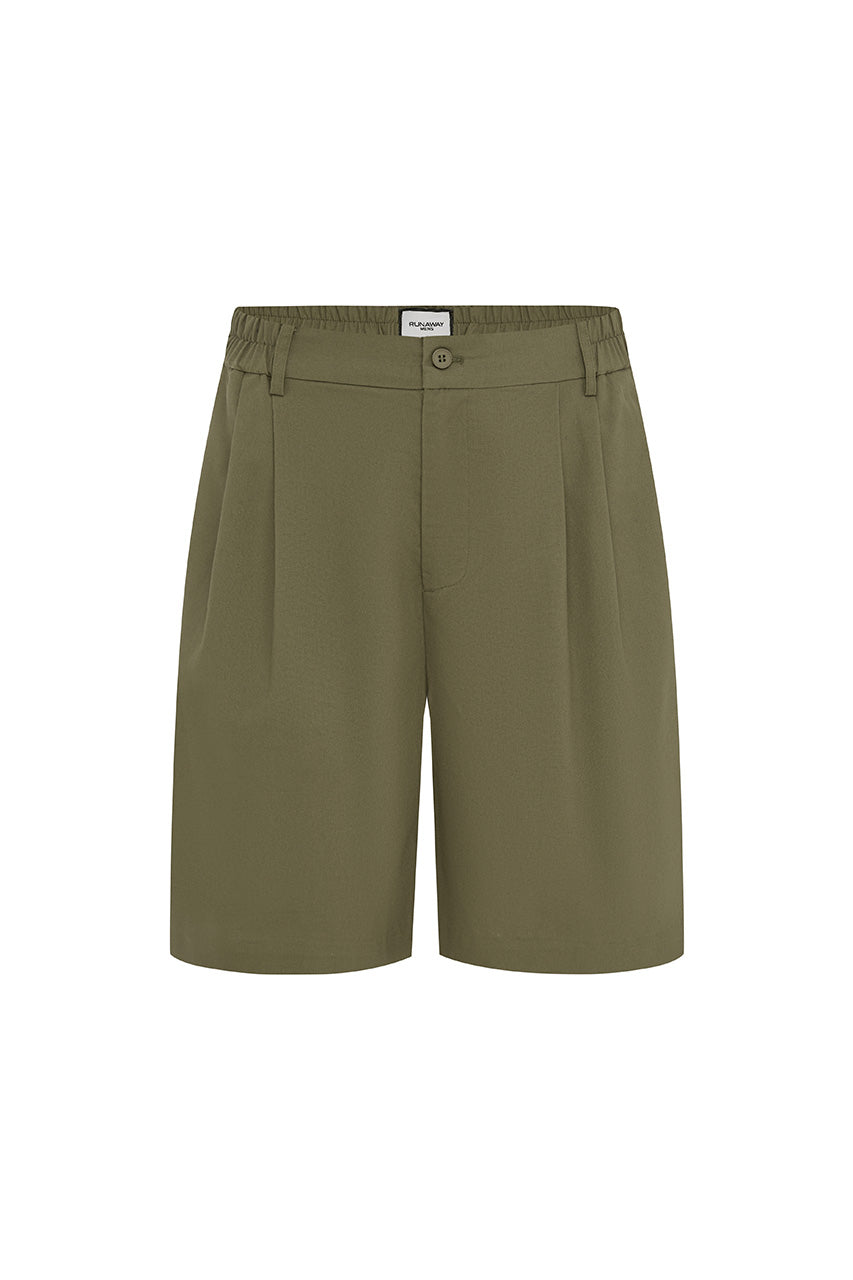 BASILE TAILORED SHORTS - KHAKI - BASILETAILOREDSHORTS-KHAKI