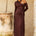 BIANCA ONE SHOULDER MAXI DRESS - CHOCOLATE