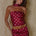 BLAINE REVERSE HALTER TOP - CHERRY/WHITE POLKA