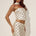 BLAINE REVERSE HALTER TOP - CREAM/BLACK POLKA