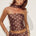 BLAINE REVERSE HALTER TOP - CHOC/LEMON POLKA